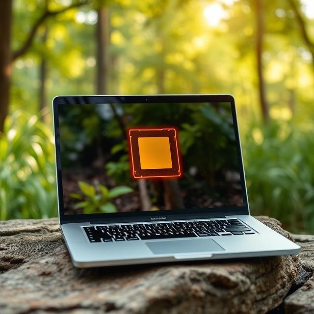 A laptop display featuring a view of a processor, highlighting the central processing unit (CPU) as part of the device's hardware.